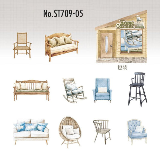 家具・建具・ライトのコラージュシール