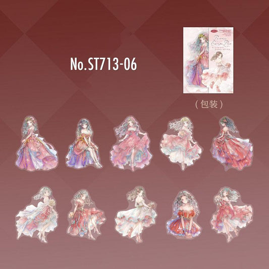 女性・人物・ドレスのPETコラージュシール