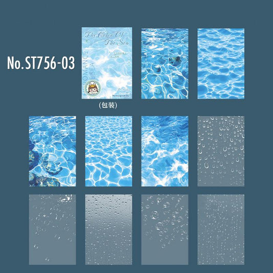 水面・揺らぎ・浜辺のPETコラージュシール