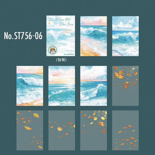 水面・揺らぎ・浜辺のPETコラージュシール