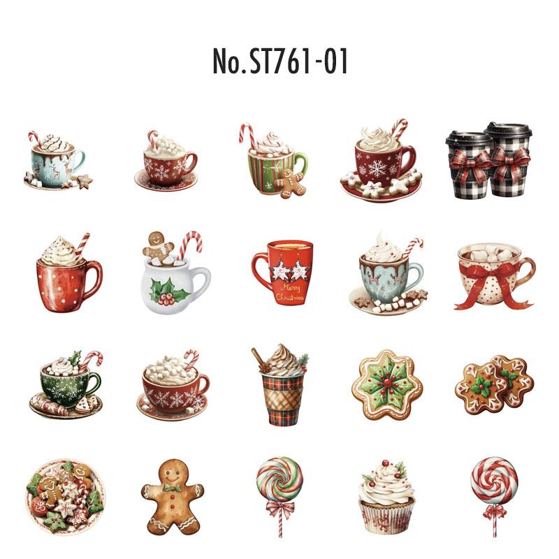 ST761｜シール クリスマス 飾り オーナメント 装飾 ベル ボール ツリー リボン