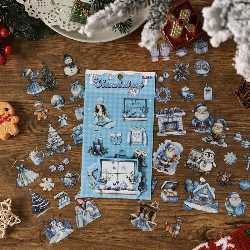 ST763｜シール クリスマス 装飾 かわいい サンタ オーナメント 雪だるま トナカイ