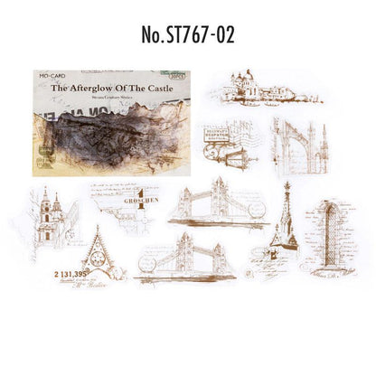 ST767｜シール 装飾 おしゃれ アクセント 手紙 メモ ノート 設計図 英字 英語