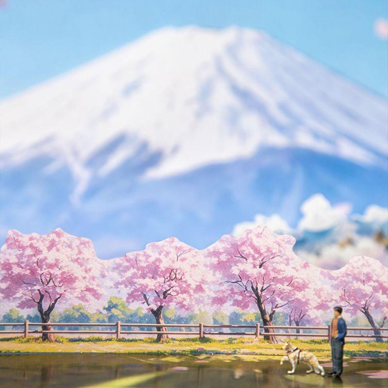 ST774｜シール 景色 風景 海辺 桜 富士山 紅葉 雪国 四季 春夏秋冬 シールブック