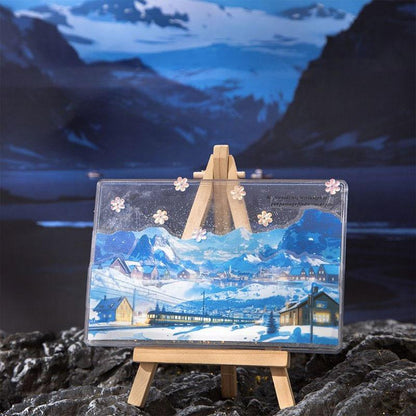 ST774｜シール 景色 風景 海辺 桜 富士山 紅葉 雪国 四季 春夏秋冬 シールブック