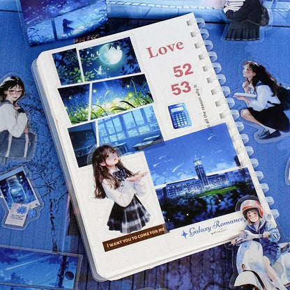 ST784｜シール 人物 女性 女の子 学校 部活 勉強 制服 高校生