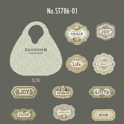 ST786｜シール ワッペン 刺繍 英語 ラベル タグ