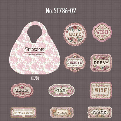 ST786｜シール ワッペン 刺繍 英語 ラベル タグ