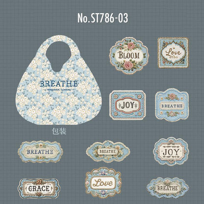 ST786｜シール ワッペン 刺繍 英語 ラベル タグ