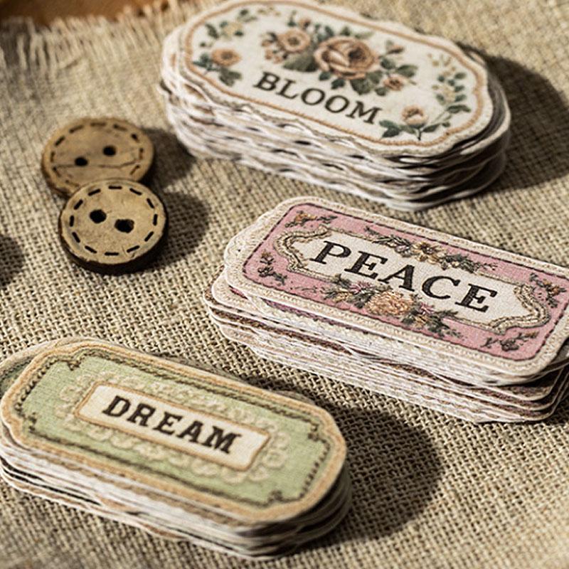 ST786｜シール ワッペン 刺繍 英語 ラベル タグ