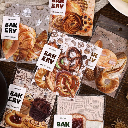 ST789 シール パン プレッツェル クロワッサン 食パン トースト カップケーキ パン屋