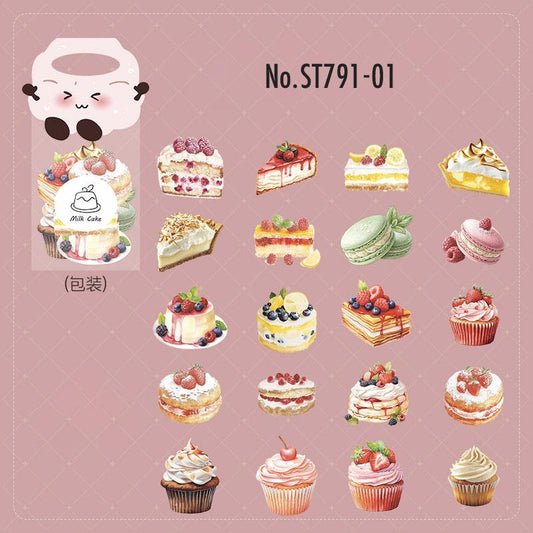 ST791｜シール パン ケーキ ドーナツ マカロン クッキー クロワッサン スイーツ