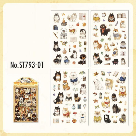 ST793｜シール ネコ イヌ ウサギ 小動物 キツネ 猫 犬