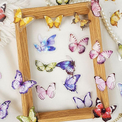 ST803 シール 花 蝶 パンジー ユリ マーガレット スイセン ポピー バタフライ