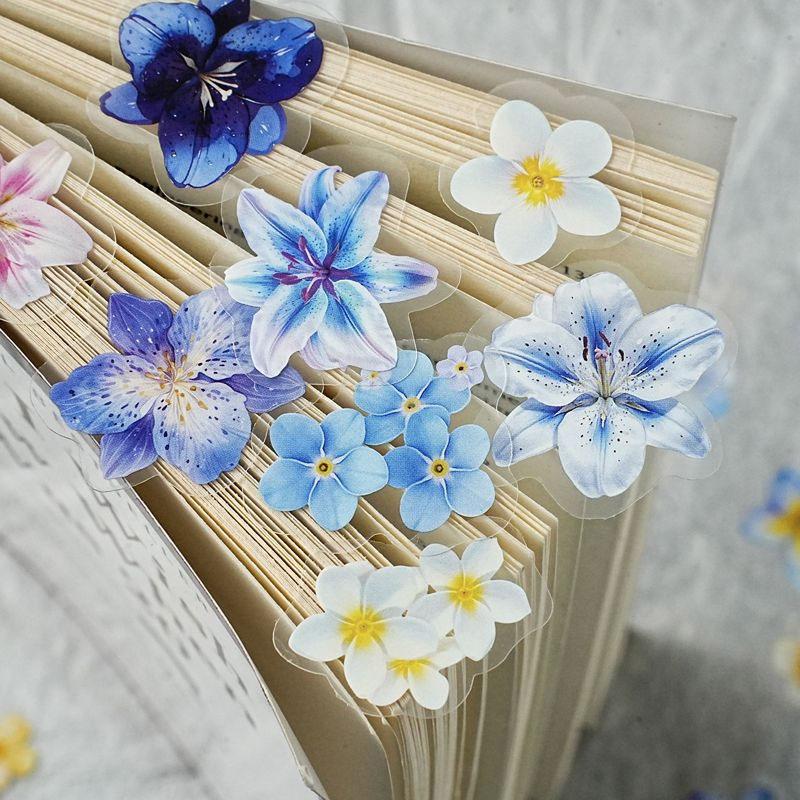 ST803 シール 花 蝶 パンジー ユリ マーガレット スイセン ポピー バタフライ