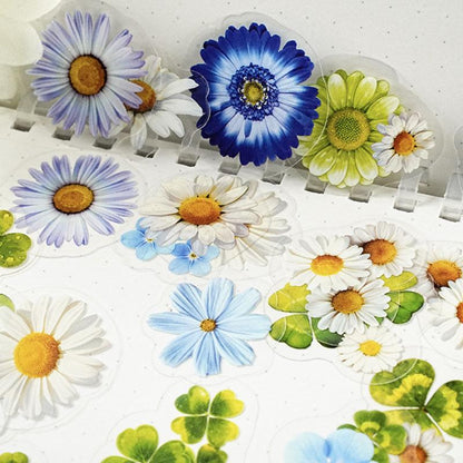 ST803 シール 花 蝶 パンジー ユリ マーガレット スイセン ポピー バタフライ