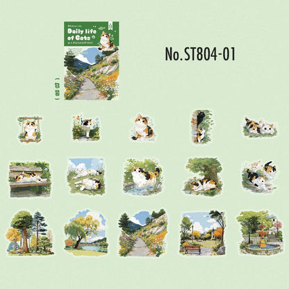 ST804 シール ネコ 猫 マスコット 可愛い 黒猫 白猫