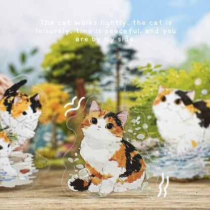 ST804 シール ネコ 猫 マスコット 可愛い 黒猫 白猫