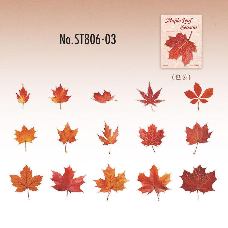 ST806 シール 紅葉 葉っぱ モミジ 楓 カエデ 落ち葉