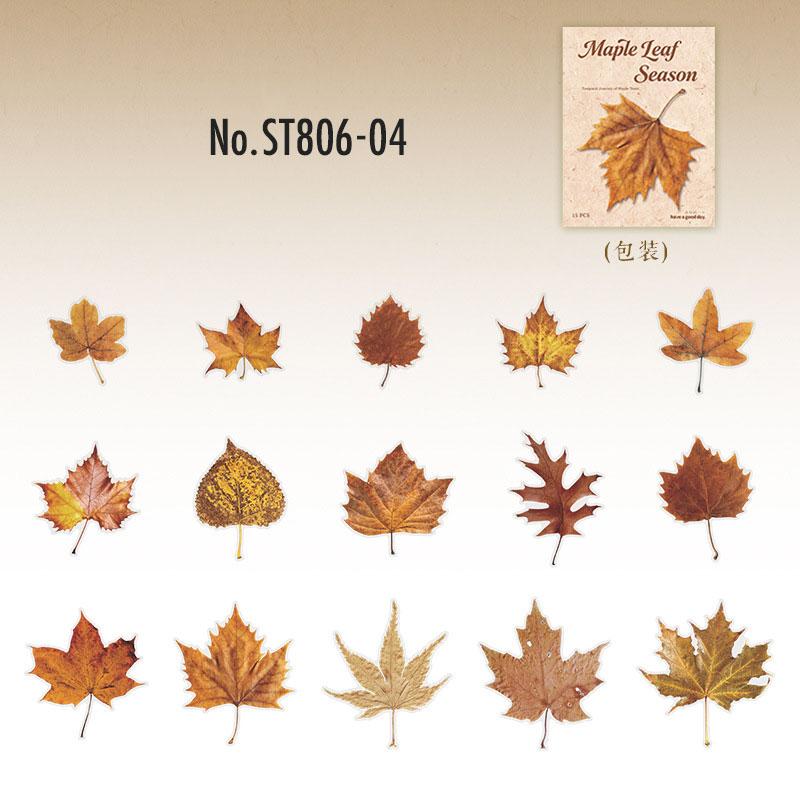 ST806 シール 紅葉 葉っぱ モミジ 楓 カエデ 落ち葉