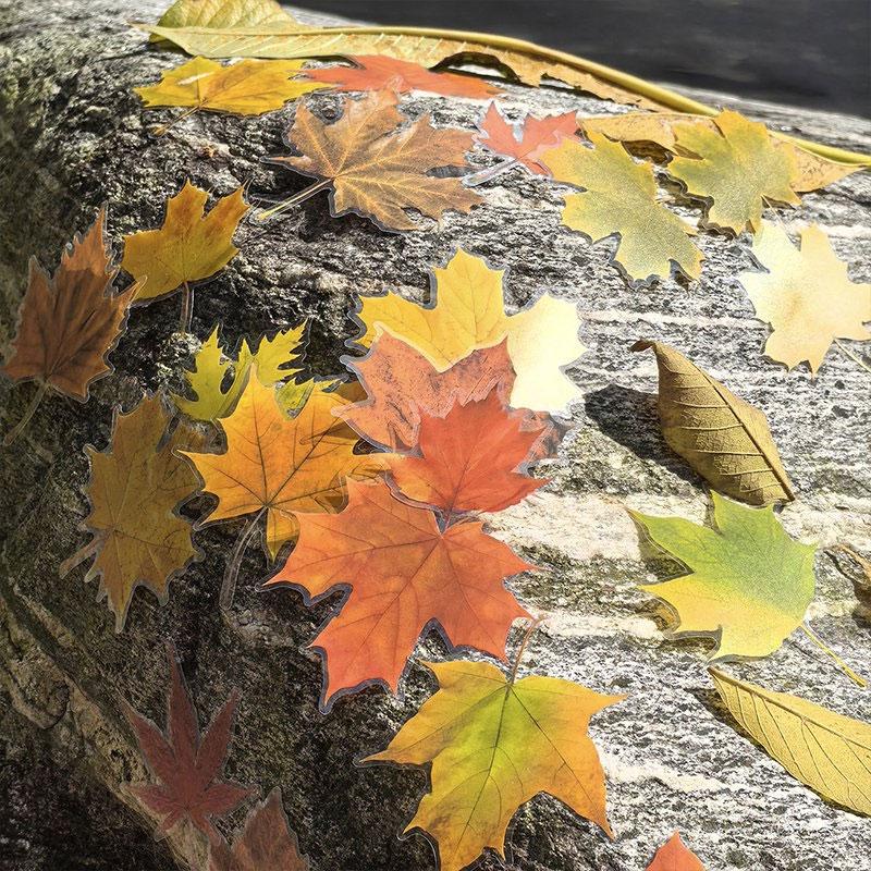 ST806｜シール 紅葉 葉っぱ モミジ 楓 カエデ 落ち葉 – Memento