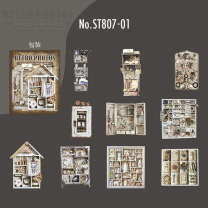 ST807 シール 家具 棚 キャビネット 本棚 アンティーク ヴィンテージ