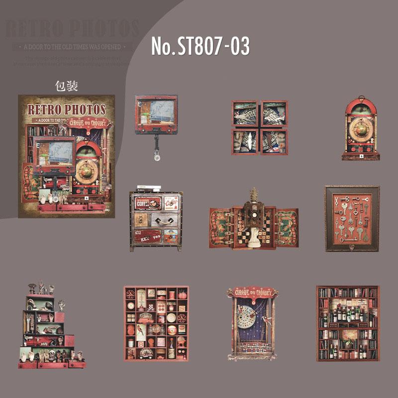 ST807 シール 家具 棚 キャビネット 本棚 アンティーク ヴィンテージ