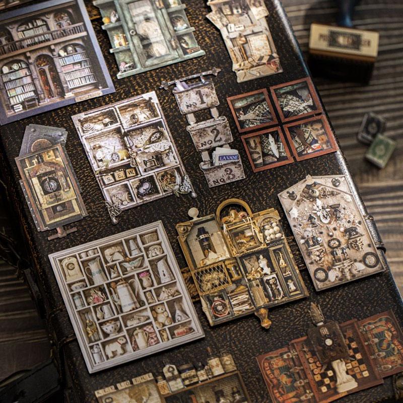 ST807 シール 家具 棚 キャビネット 本棚 アンティーク ヴィンテージ