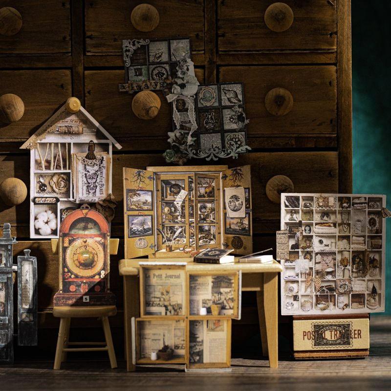 ST807 シール 家具 棚 キャビネット 本棚 アンティーク ヴィンテージ