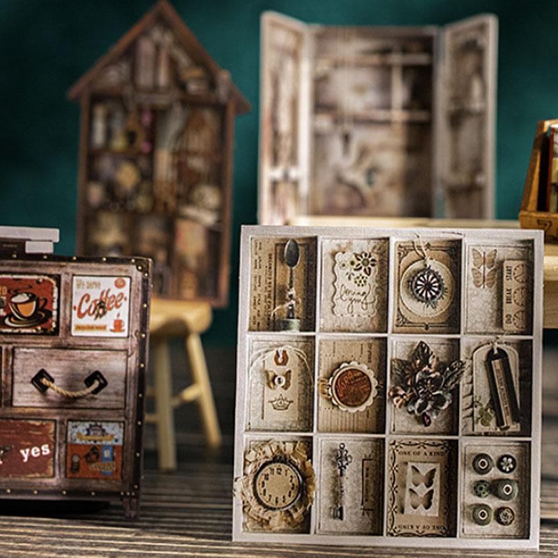 ST807 シール 家具 棚 キャビネット 本棚 アンティーク ヴィンテージ