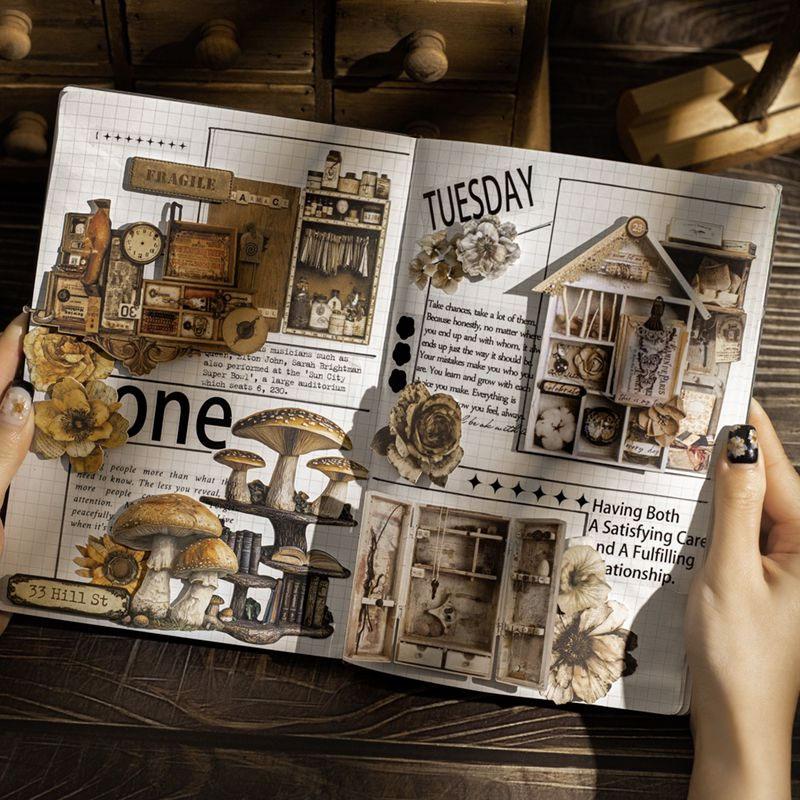 ST807 シール 家具 棚 キャビネット 本棚 アンティーク ヴィンテージ