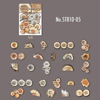 ST810 シール 木目 板 丸太 看板 フレーズ 英語 英単語