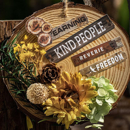 ST810 シール 木目 板 丸太 看板 フレーズ 英語 英単語