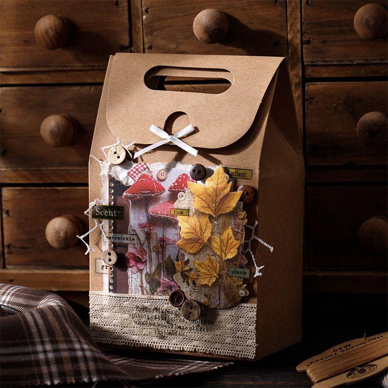 ST811 シール パッチワーク 蝶 小鳥 キノコ 花 バラ 紅葉 葉っぱ 時計 懐中時計