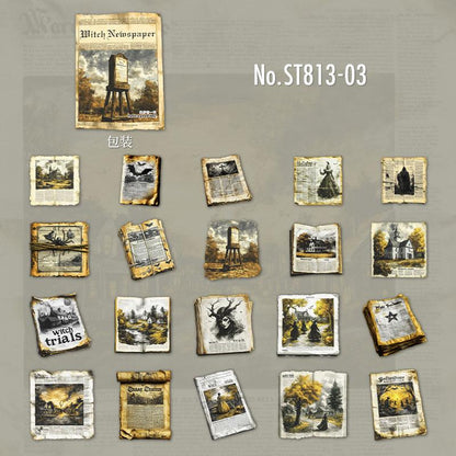 ST813 シール 魔女 お化け 幽霊 新聞 ハロウィン ニュースペーパー