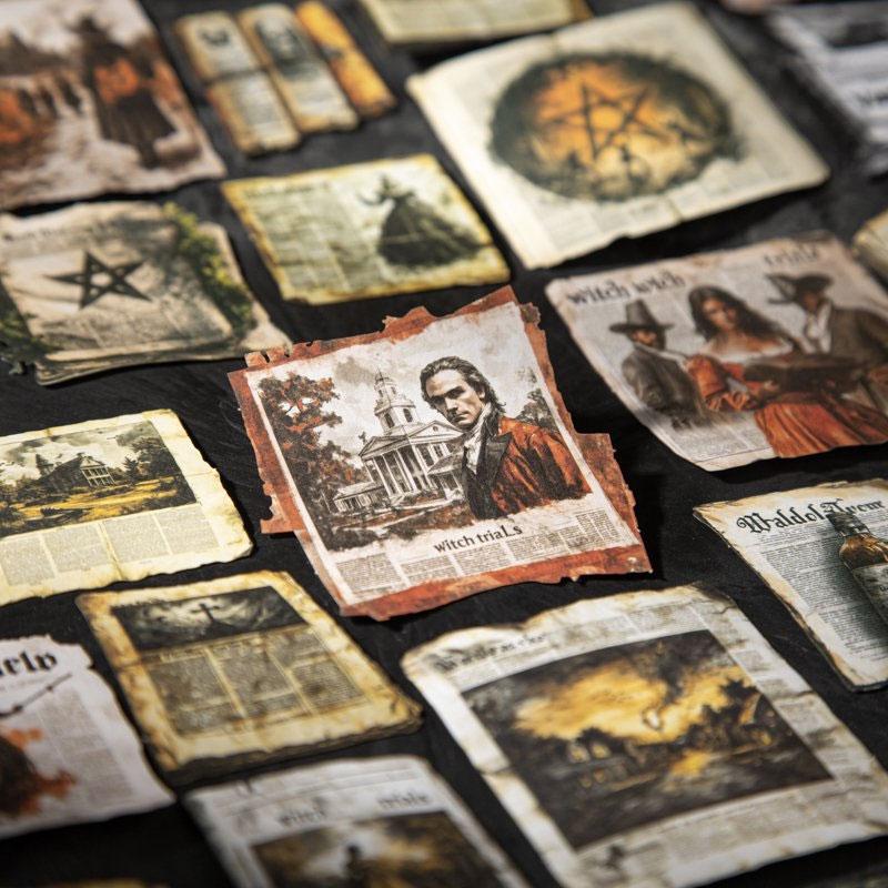 ST813 シール 魔女 お化け 幽霊 新聞 ハロウィン ニュースペーパー