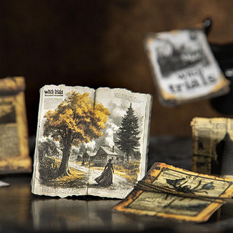 ST813 シール 魔女 お化け 幽霊 新聞 ハロウィン ニュースペーパー