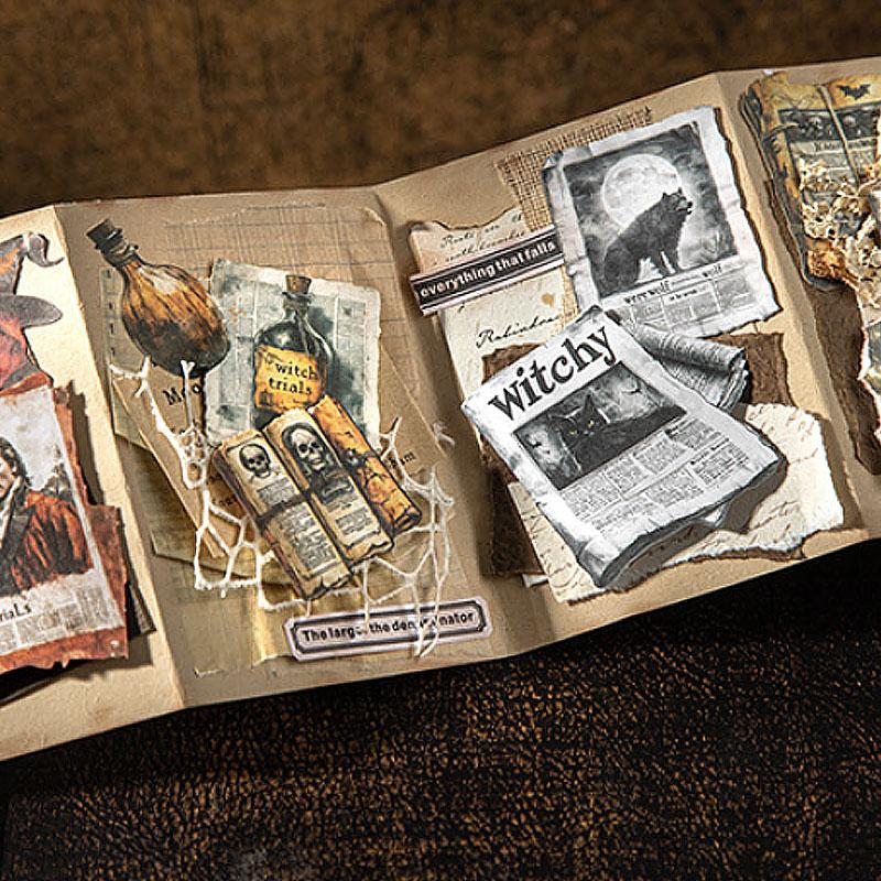 ST813 シール 魔女 お化け 幽霊 新聞 ハロウィン ニュースペーパー