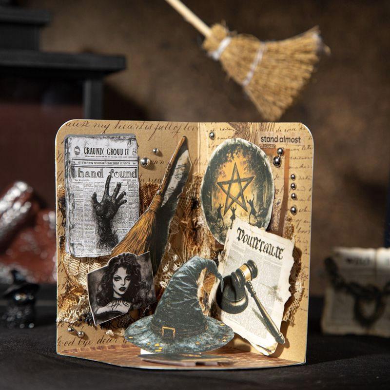 ST813 シール 魔女 お化け 幽霊 新聞 ハロウィン ニュースペーパー