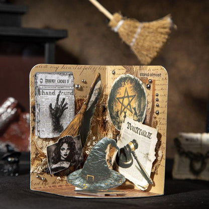 ST813 シール 魔女 お化け 幽霊 新聞 ハロウィン ニュースペーパー