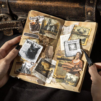 ST813 シール 魔女 お化け 幽霊 新聞 ハロウィン ニュースペーパー