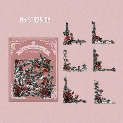 ST825｜角 コーナー 額縁 フレーム バラ 花 アクセント 装飾