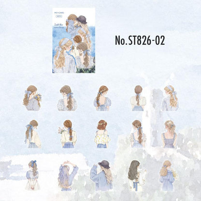 ST826｜人物 後ろ姿 横顔 振り返り 女性 おしゃれ