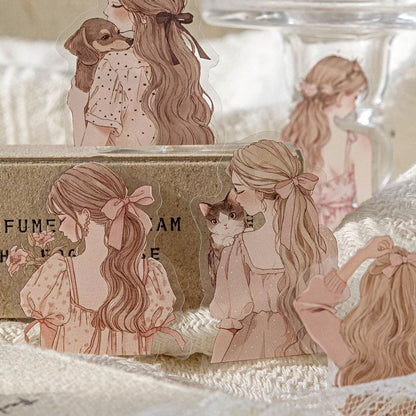 ST826｜人物 後ろ姿 横顔 振り返り 女性 おしゃれ