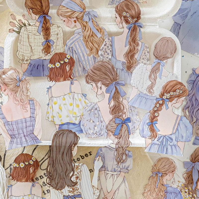 ST826｜人物 後ろ姿 横顔 振り返り 女性 おしゃれ
