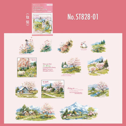 ST828｜四季 風景 自然 季節 春夏秋冬 桜 紅葉 夏山 雪山 夜空