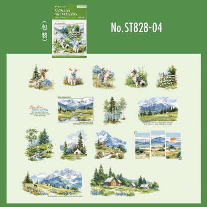 ST828｜四季 風景 自然 季節 春夏秋冬 桜 紅葉 夏山 雪山 夜空