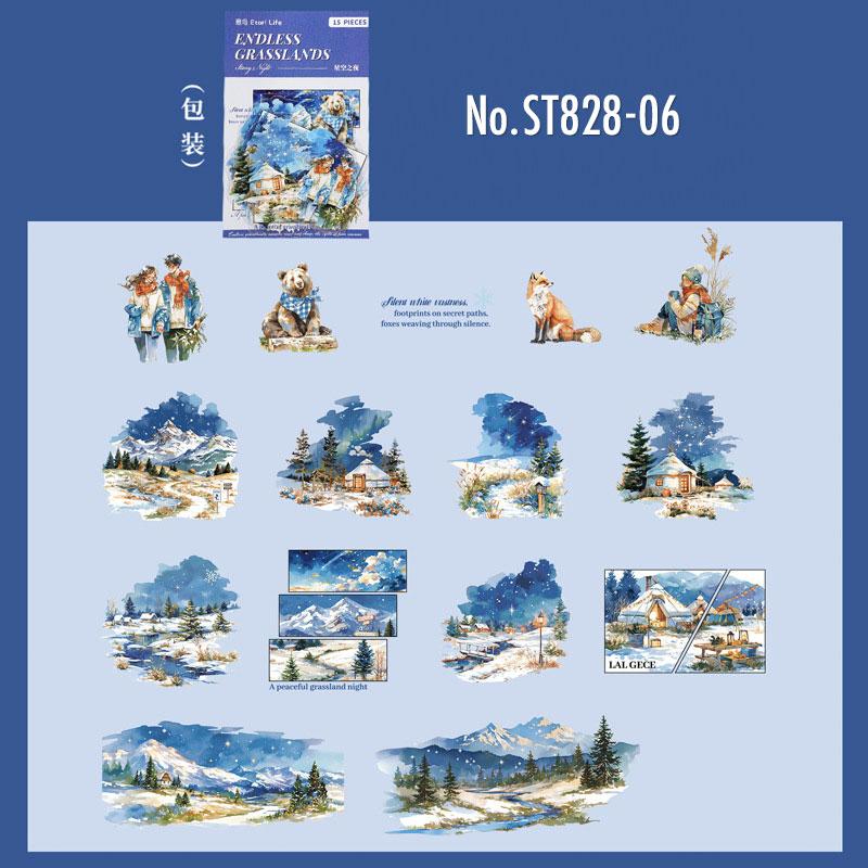 ST828｜四季 風景 自然 季節 春夏秋冬 桜 紅葉 夏山 雪山 夜空