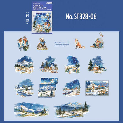 ST828｜四季 風景 自然 季節 春夏秋冬 桜 紅葉 夏山 雪山 夜空