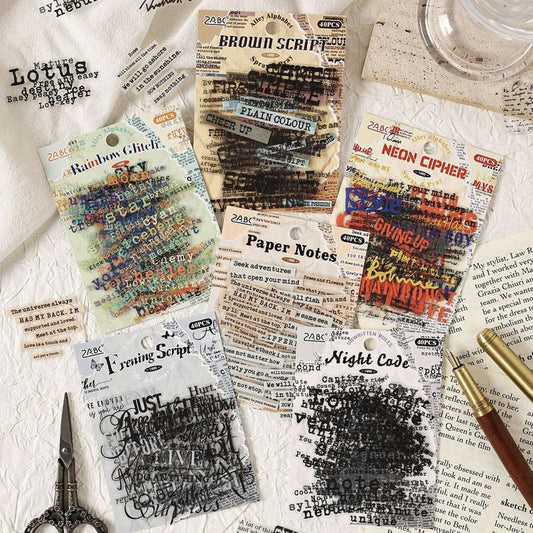 ST830 英語 フレーズ 英文 英単語 英字 アルファベット コラージュ素材 コラージュ シール ステッカー 紙もの 手帳 日記 海外 紙モノ 紙物